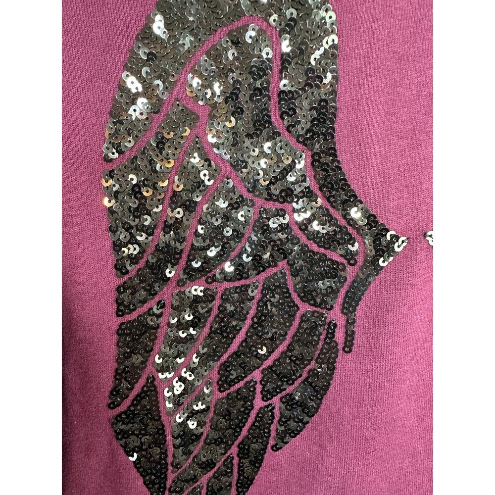 Victoria's Secret Angel Wing Sequin Hoodie Zip Up Sweatshirt Wine Size XL - Picture 2 of 10